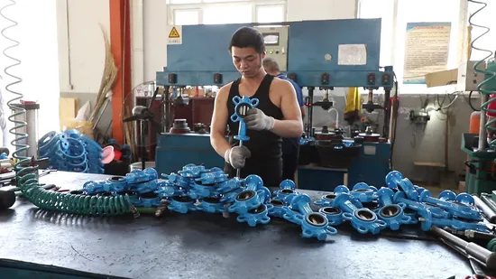 Wcb 304 316 JIS DIN ANSI Handle Manual Center Line Ductile Cast Iron SS304 PTFE Lined Seat Electric Motorized Wafer Butterfly Valve