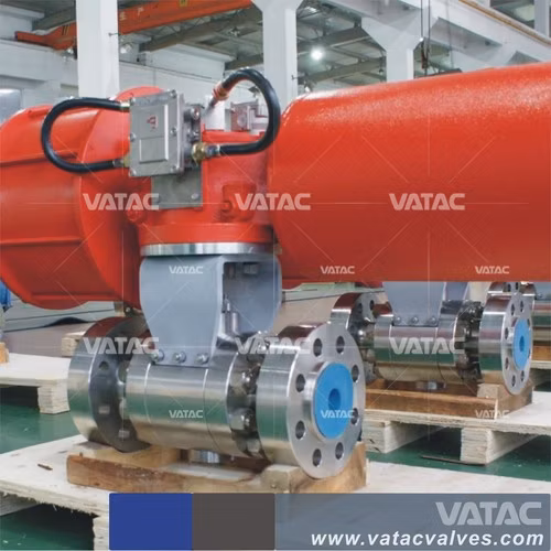 フランジ付き RF または Bw エンドを備えた鋳造および鍛造ステンレス鋼の工業用マウント ピボット ボール バルブ